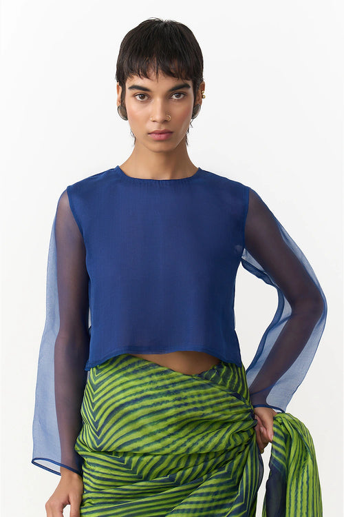 Organza Navy Blouse