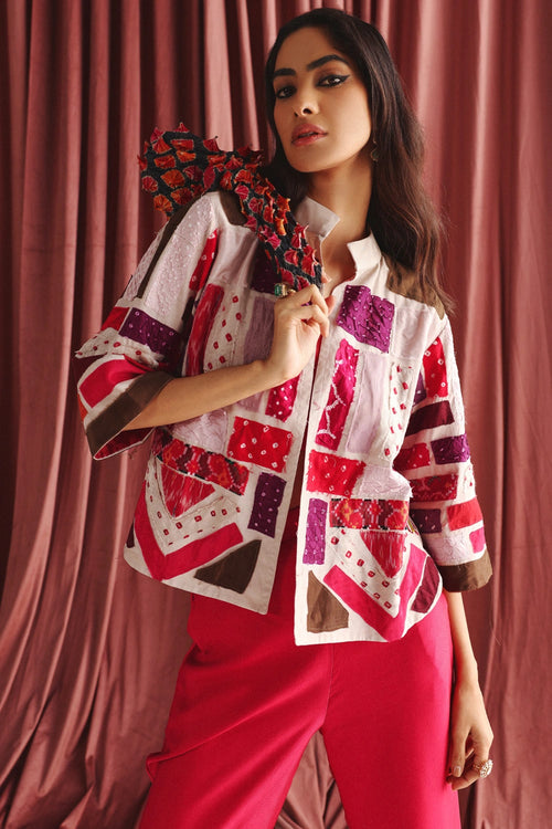 Multicolor Recycled Crop Jacket