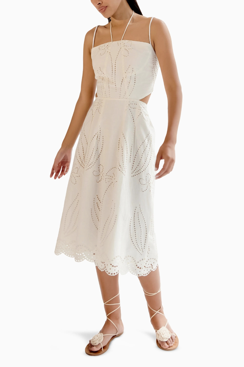 Ariel White Midi Dress