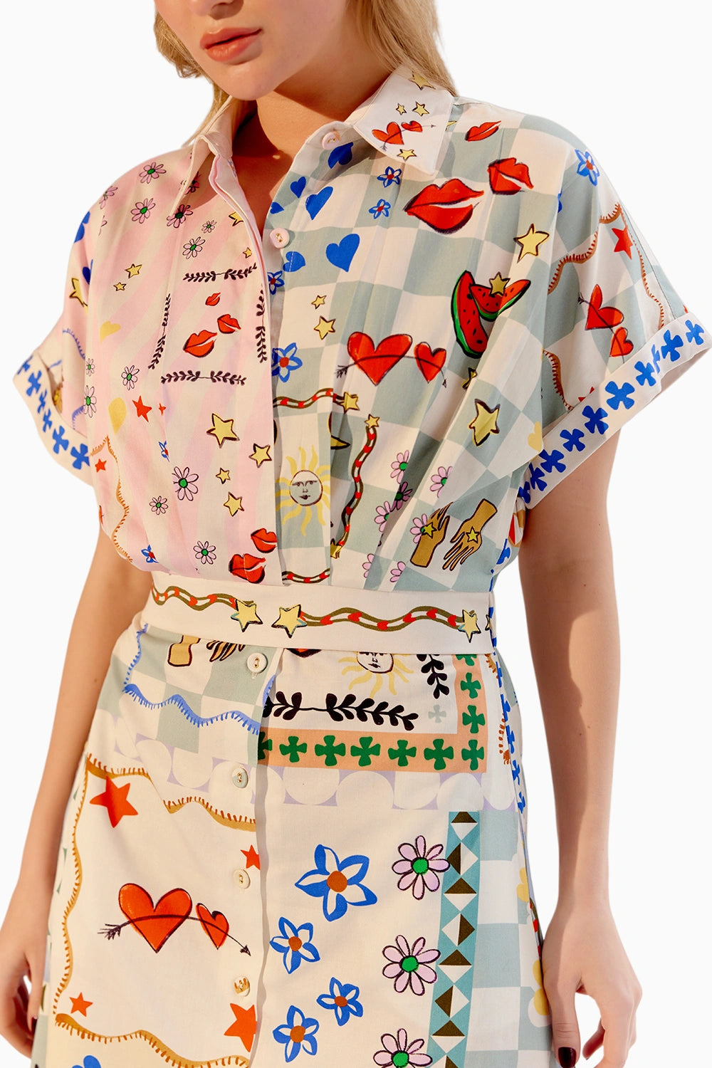 Coral Boardgame Midi Dress