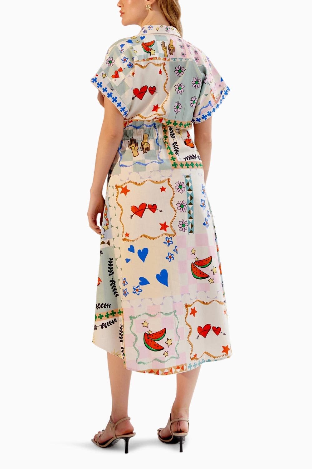 Coral Boardgame Midi Dress