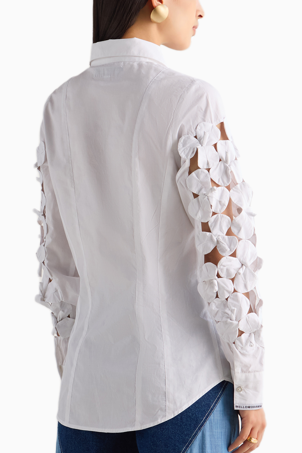 White 3D Flower Shirt