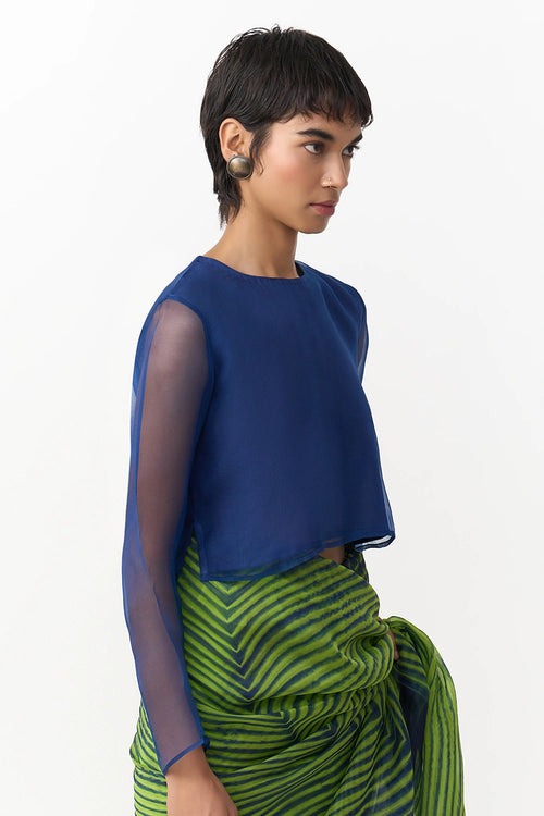Organza Navy Blouse