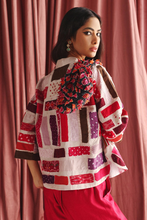 Multicolor Recycled Crop Jacket