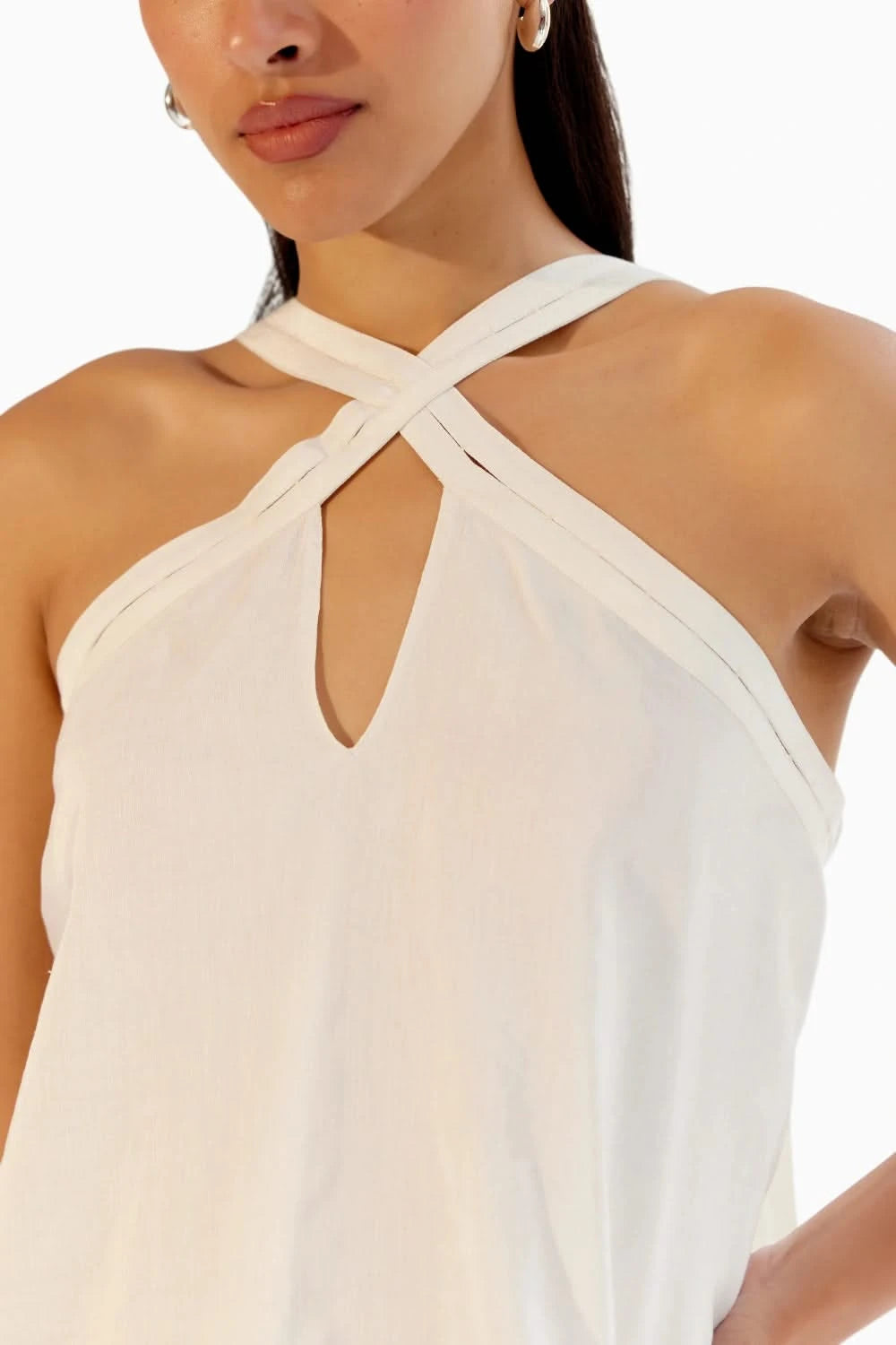 astr the label white mini dress ASTR the Label | Sheralle Ruffled Tier Bubble Hem Mini Dress in Off White