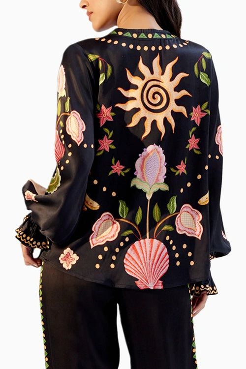 Ilia Seashell Black Shirt