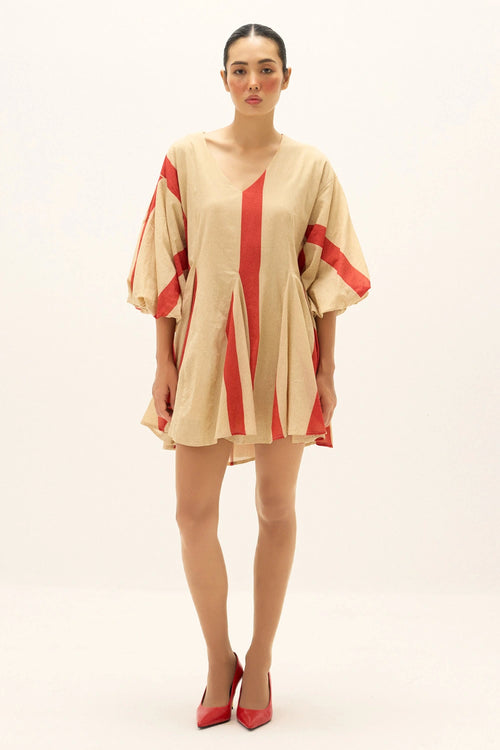 Beige Red Sandline Dress