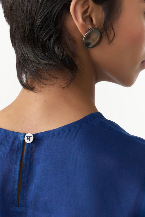 Organza Navy Blouse