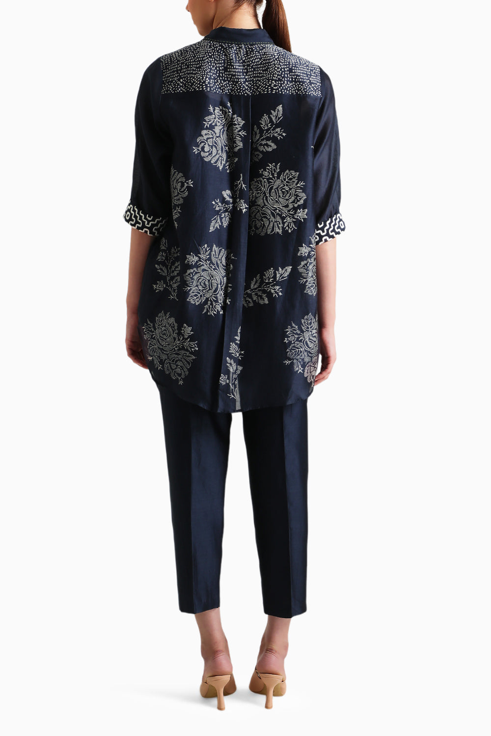 Indigo Wild Weed Shirt and Pant with Slip