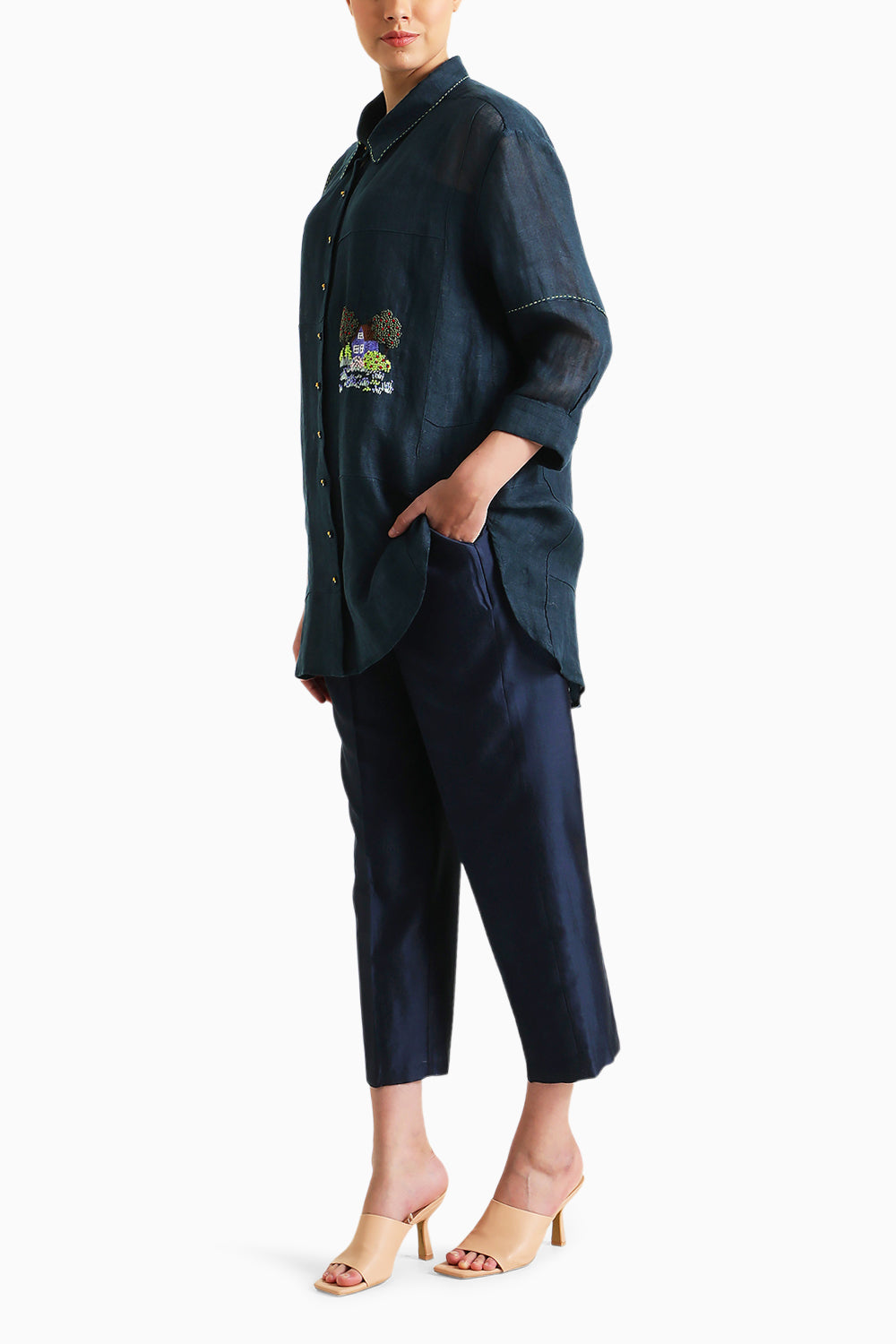 Indigo Country Shirt and Pant with Slip