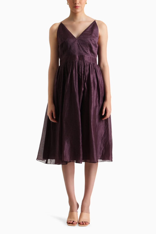 Lavender Embroidered Jacket and Solid Overlap Dress