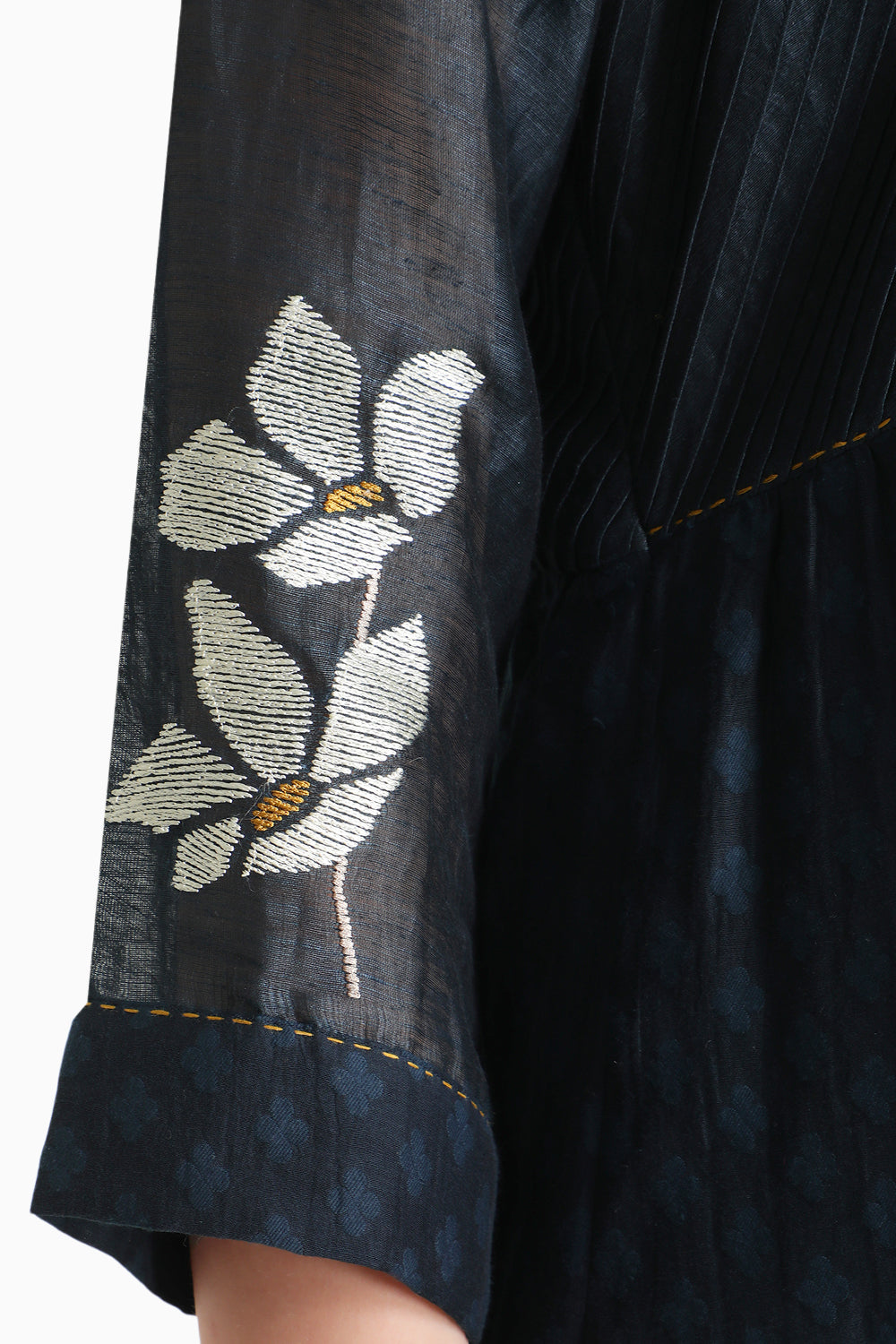 Indigo Machine Embroidered Tunic and Pant