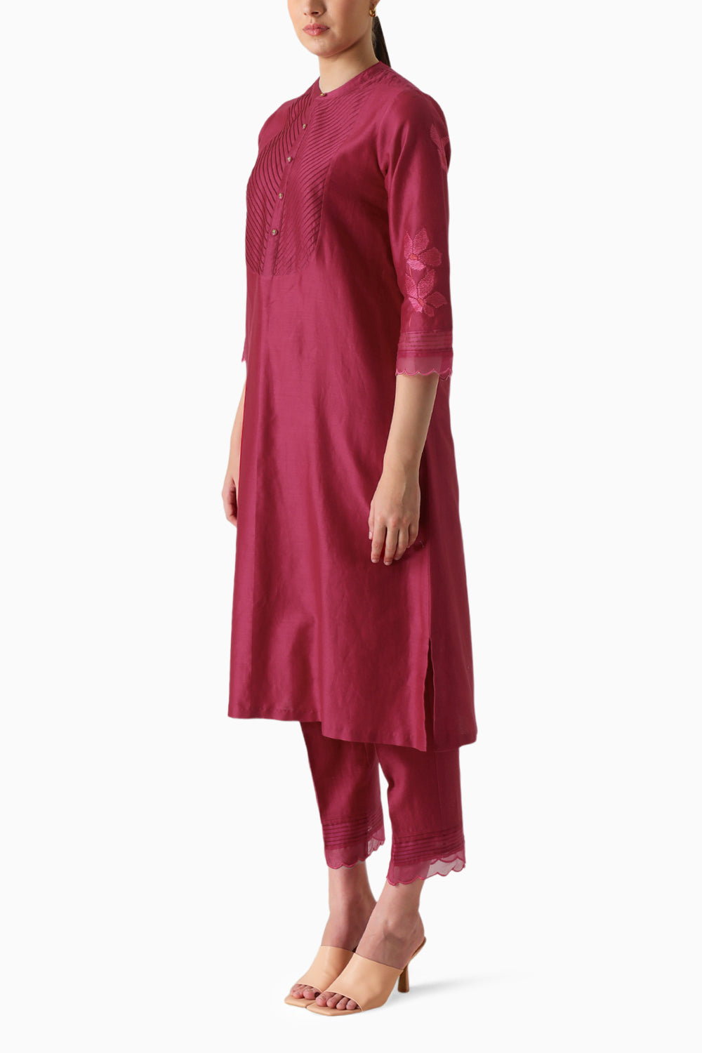 Fuchsia Embroidered Tunic and Pant