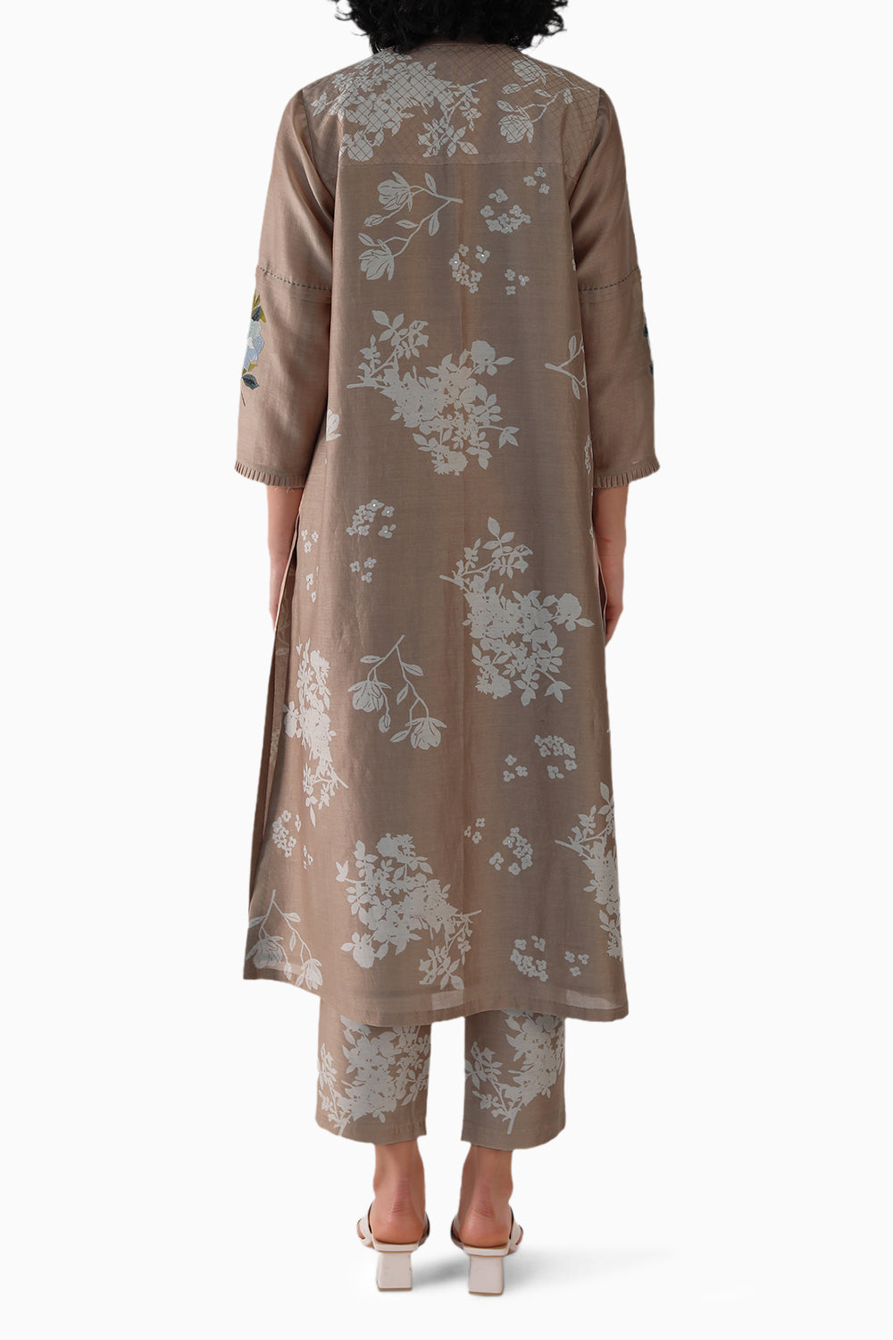 Discharge Print Beige Tunic and Pant