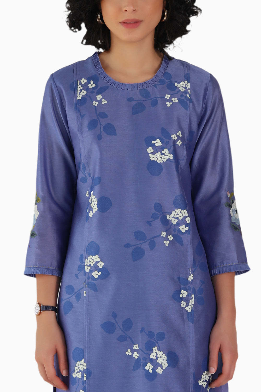 Sakura Print Twillight Tunic and Pant with Dupatta