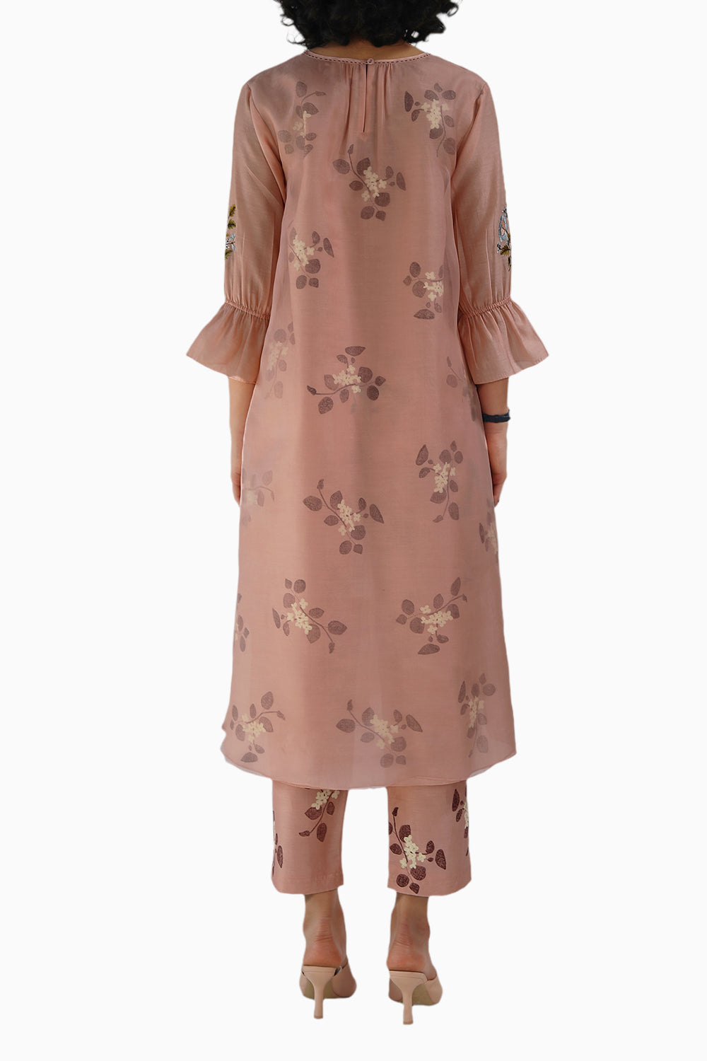 Old Rose Block Print Tunic and Pant with Dupatta