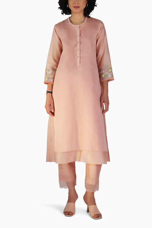 Old Rose Embroidered Tunic and Pant