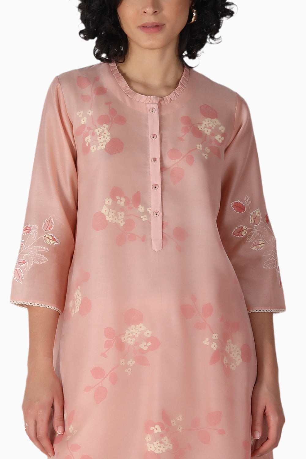 Old Rose Sakura Print Tunic and Pant