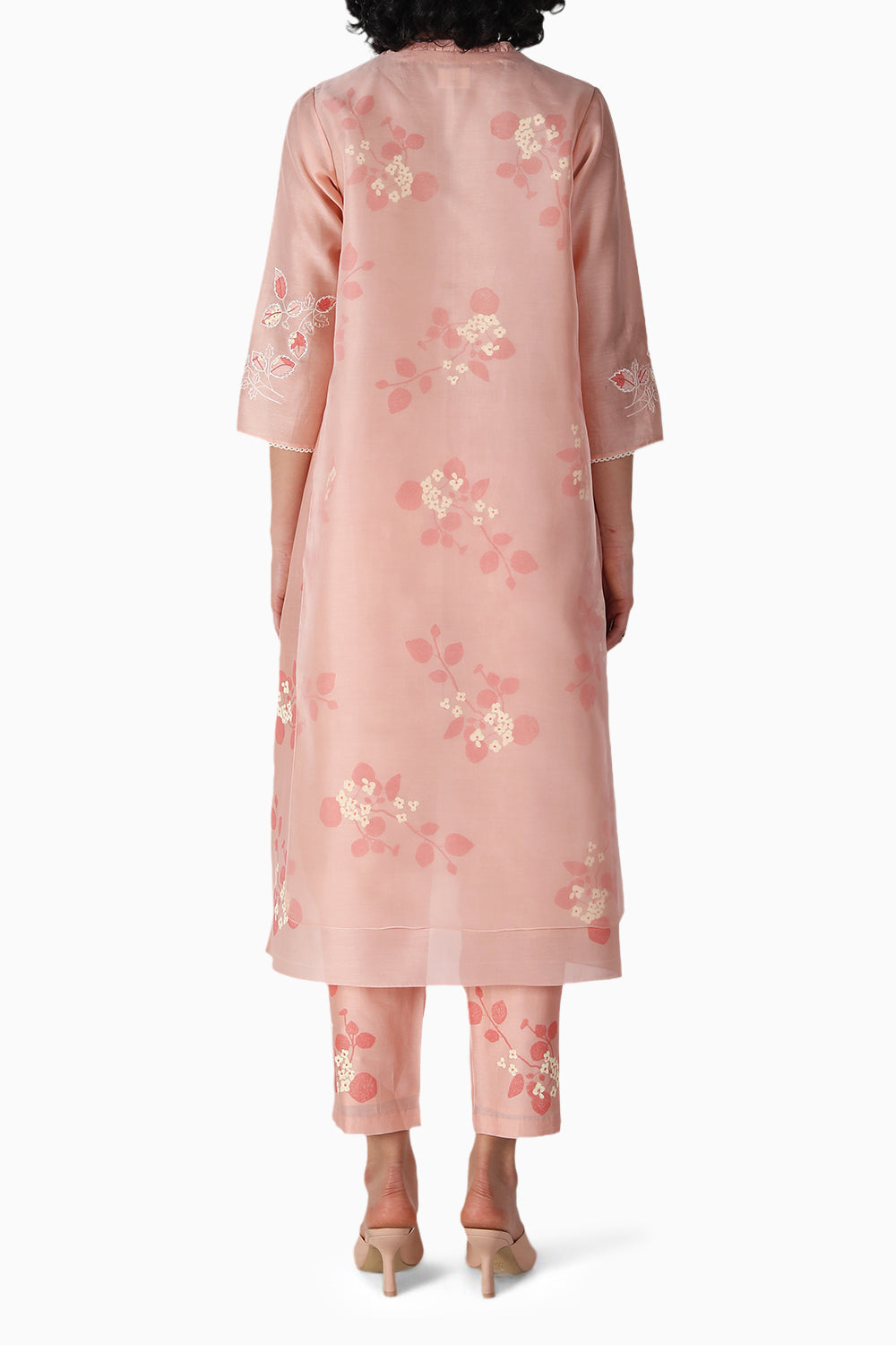 Old Rose Sakura Print Tunic and Pant