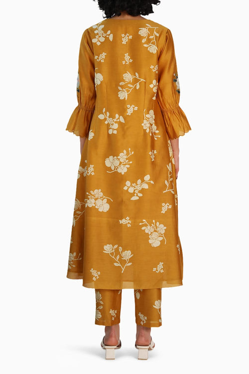 Yuri Discharge Print Silk Tunic and Pant