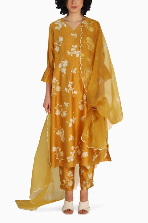 Yuri Discharge Print Tunic and Pant with Dupatta