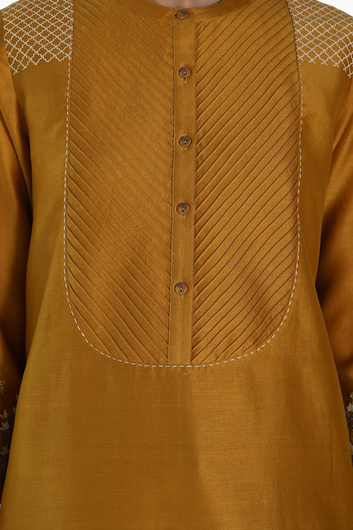 Ochre Embroidered Tunic and Pant