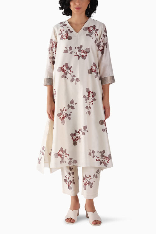 Lavender Sakura Print Tunic and Pant