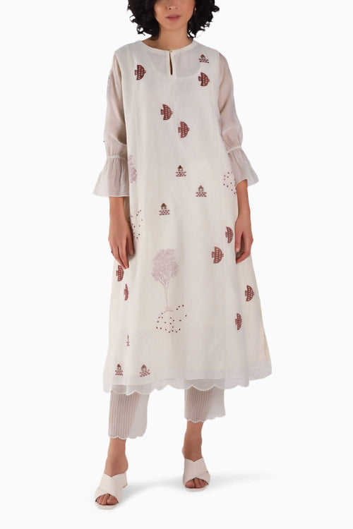 Block Print Embroidered Tunic and Pant