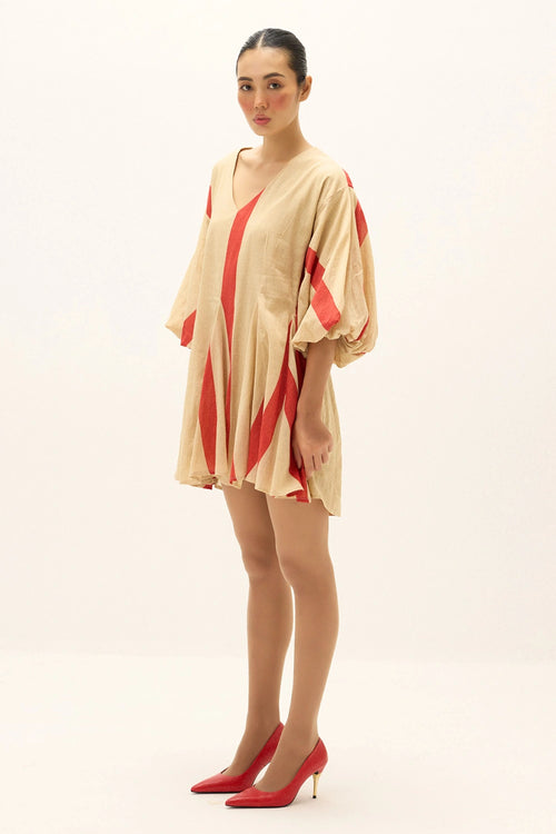 Beige Red Sandline Dress
