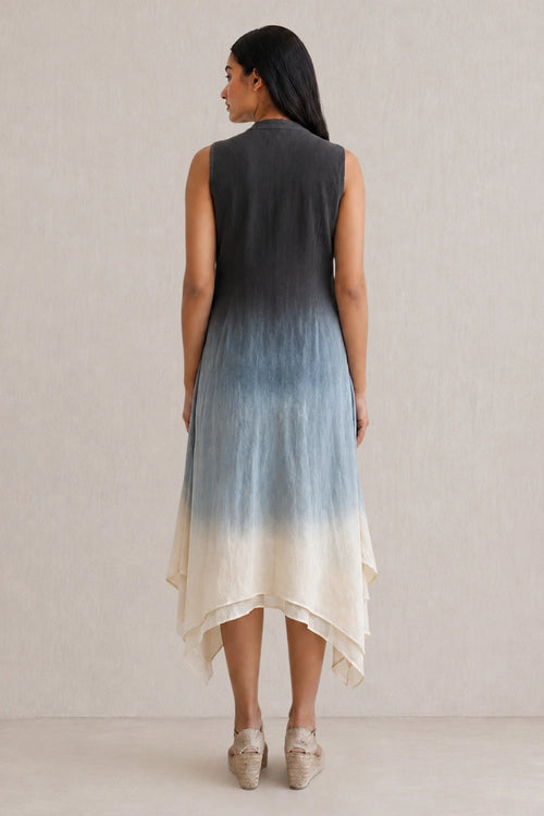 Black Ice Cube High-Neck Twirl Dress