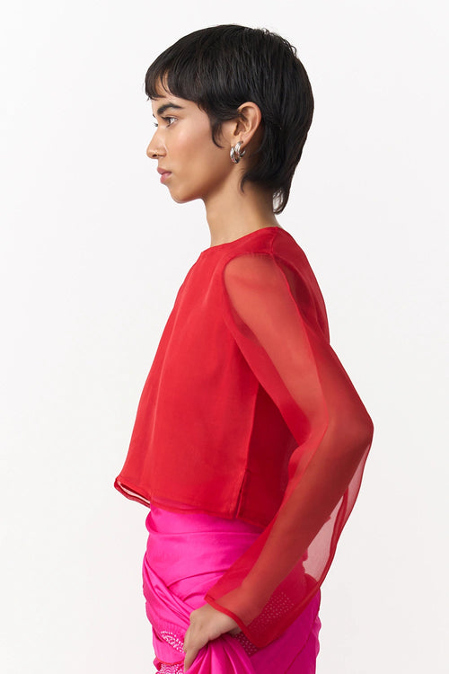 Organza Red Blouse