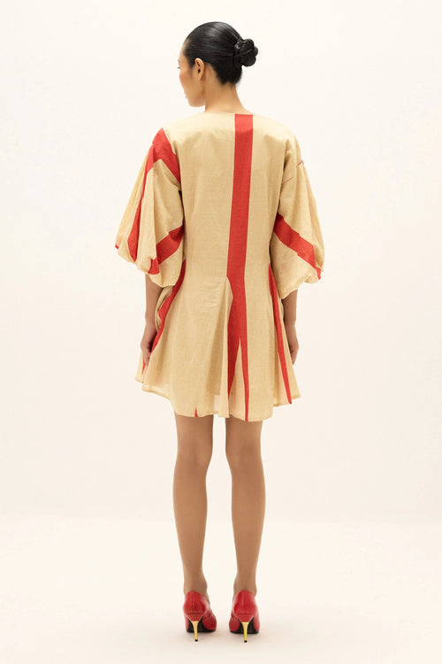 Beige Red Sandline Dress