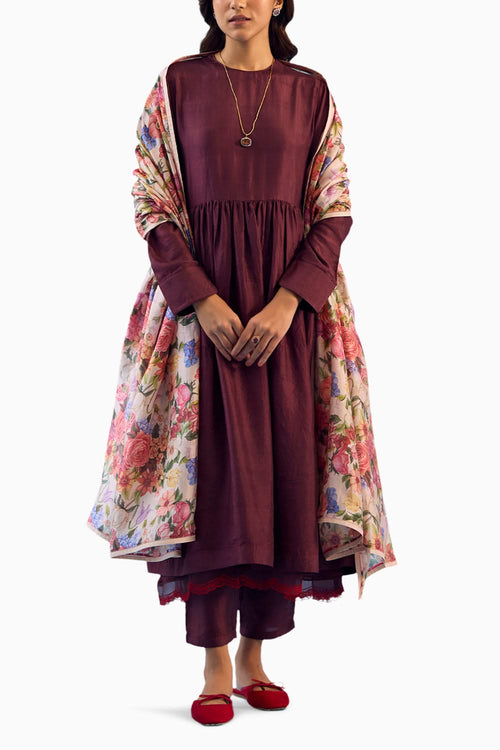Vibrant Charm Burgundy Kurta Set
