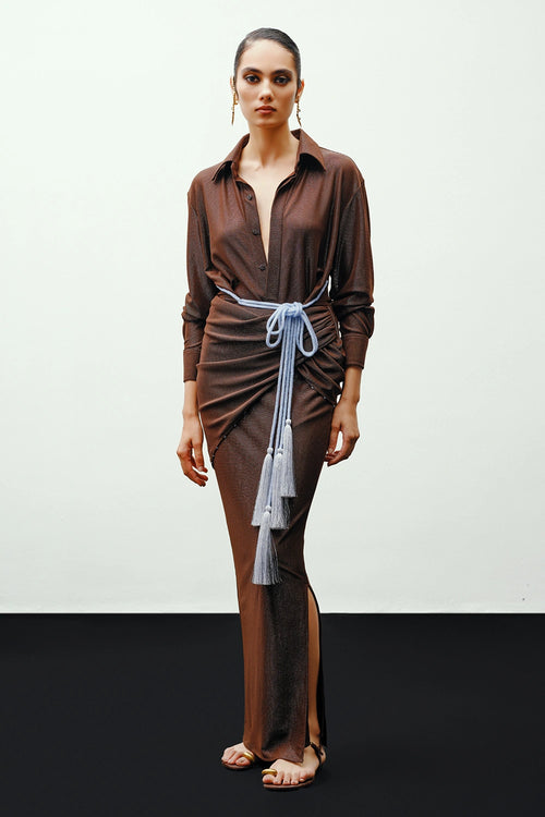 Brown Aqua Skirt