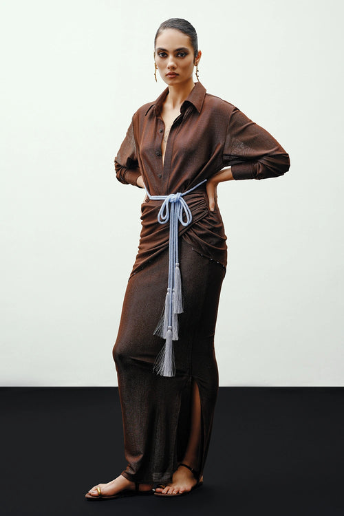 Brown Aqua Skirt