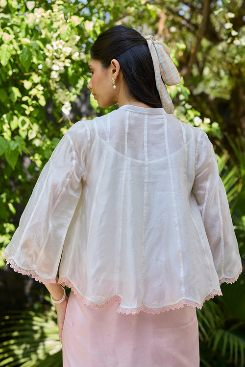 Drifting Clouds Ivory Embroidered Blouse
