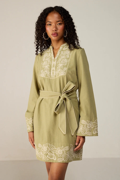 Green Roselle Mini Dress