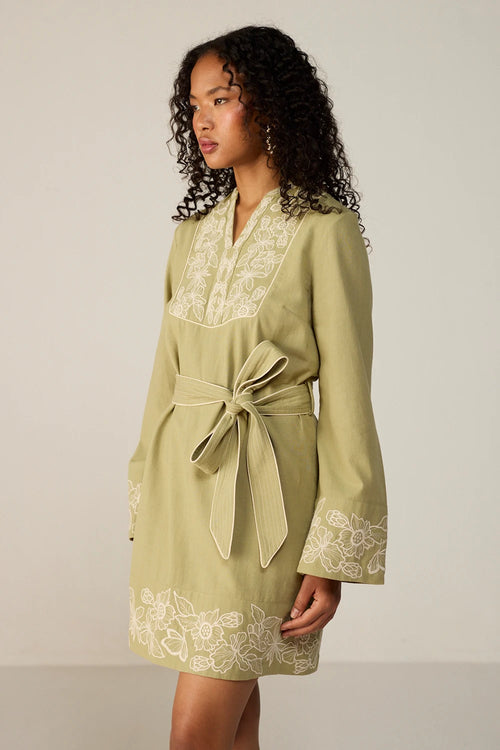 Green Roselle Mini Dress