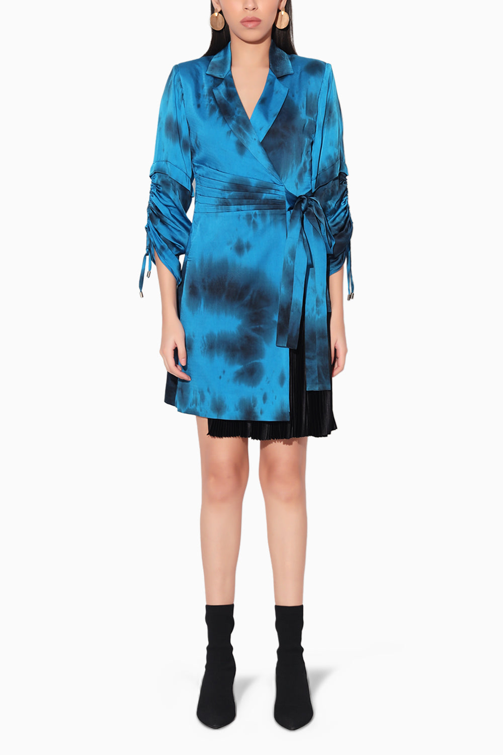 Blue Nebula Wrap Jacket Dress