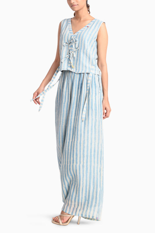 Vest Sky Shima Tama Co-ord Set