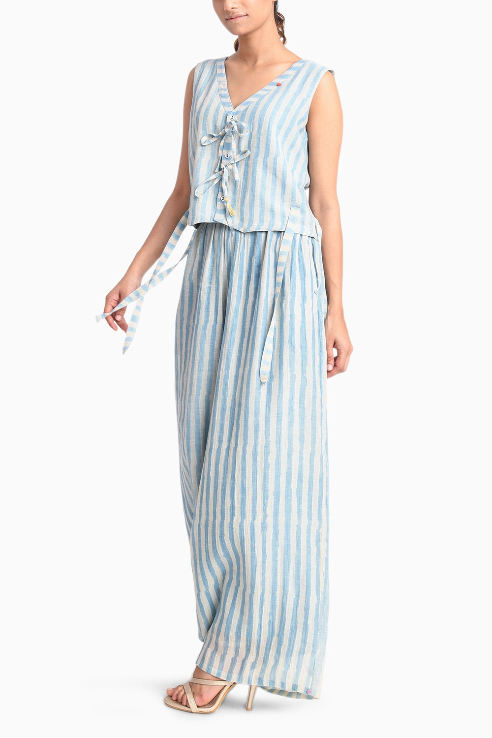 Vest Sky Shima Tama Co-ord Set