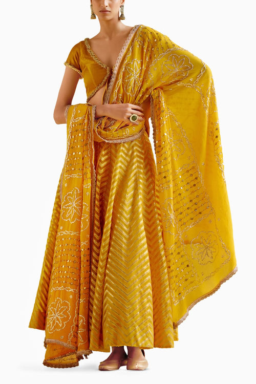 Anvi Yellow Lehnga Set