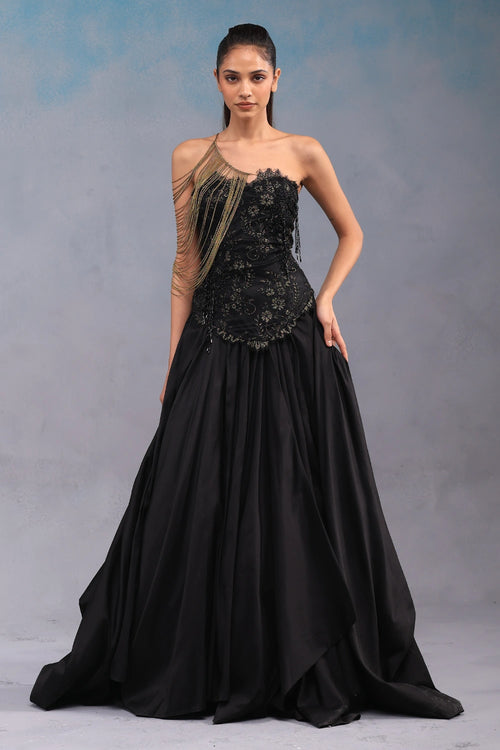 Black and Gold Vintage Corset