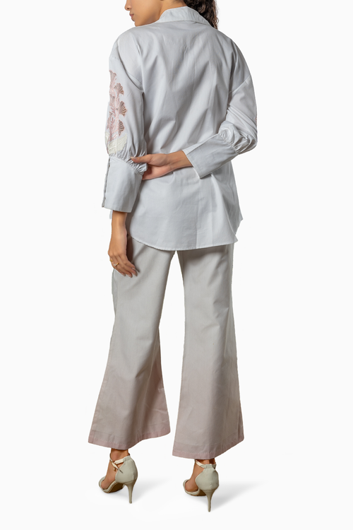 White Egyptian Cotton Cutwork Shirt