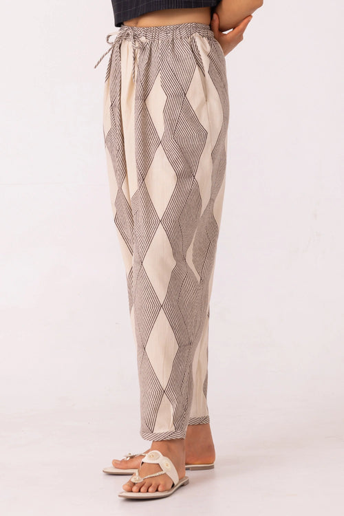 Sonja Hand Printed Barrel Pants