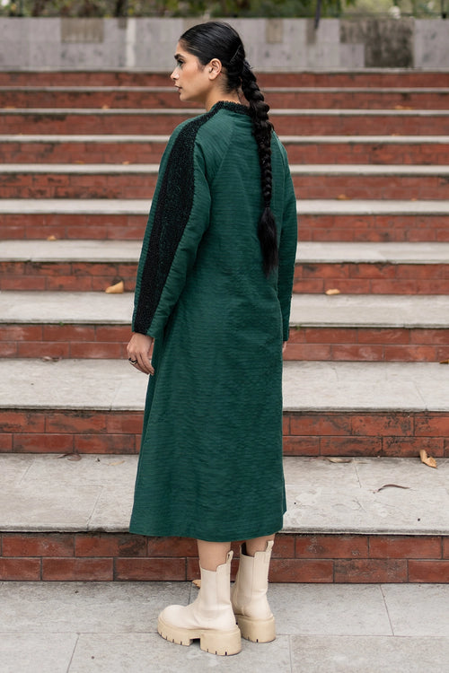 Forest Green Woven Madame Comfort Dress