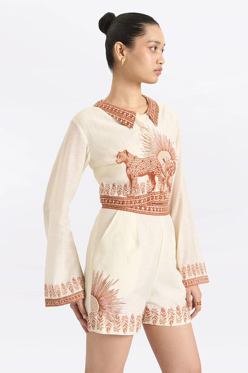 Wild Solstice Linen Shorts Set