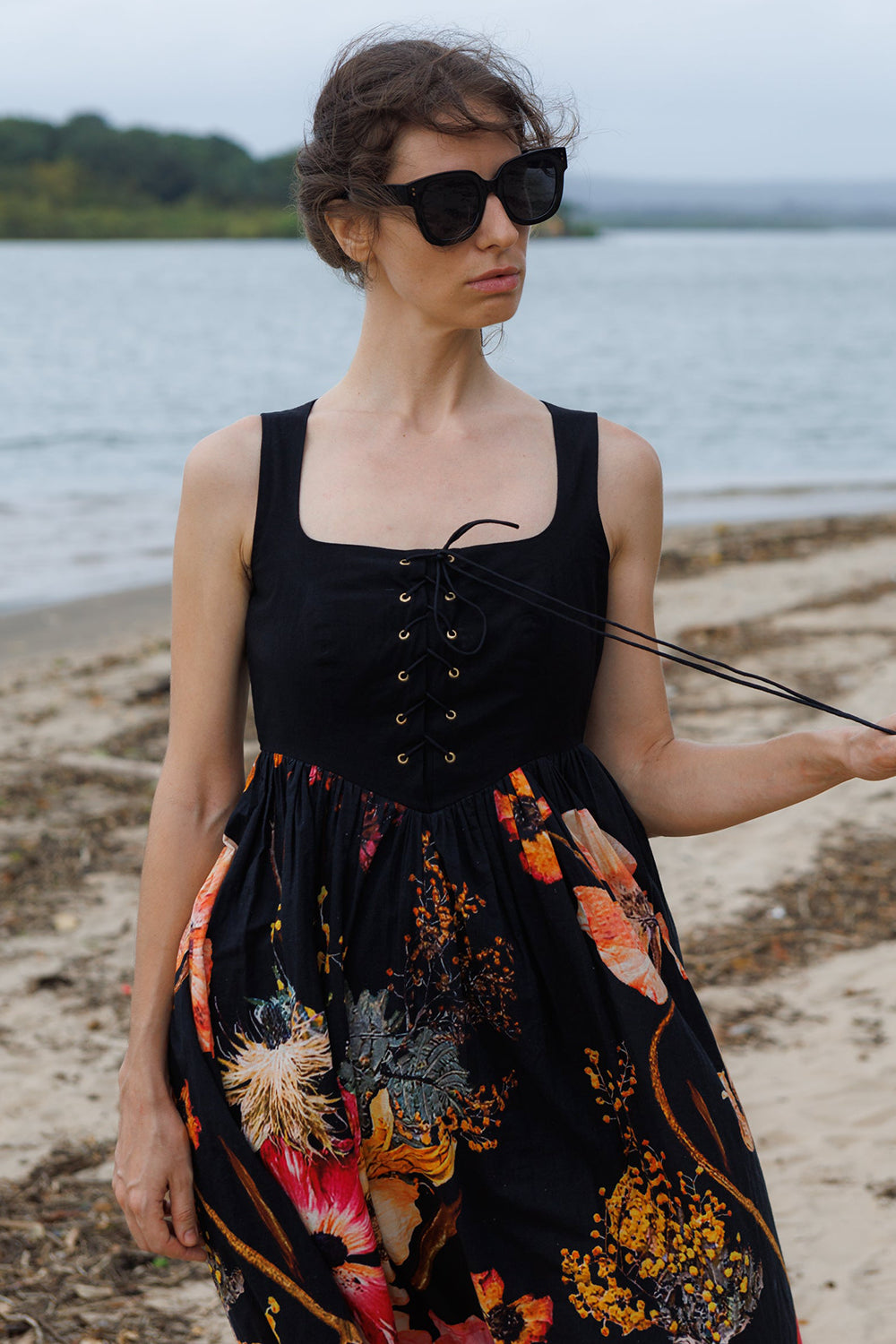 Midnight Blossom Corset Dress