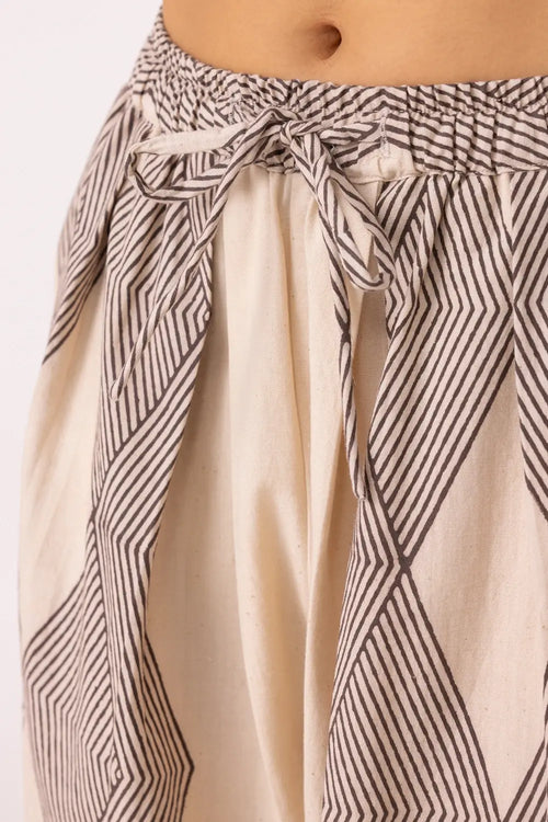 Sonja Hand Printed Barrel Pants