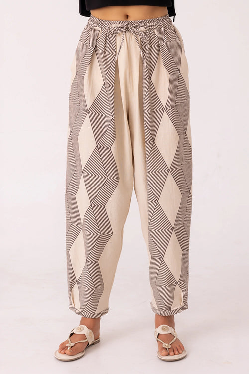 Sonja Hand Printed Barrel Pants